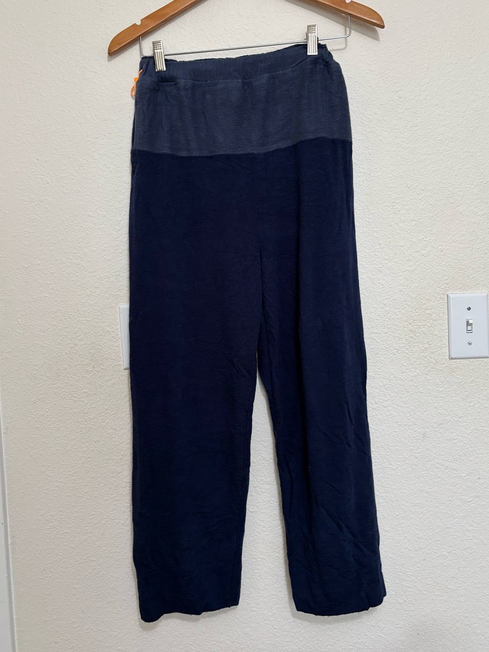 Free People Two-Tone Navy Wide-Leg Pants